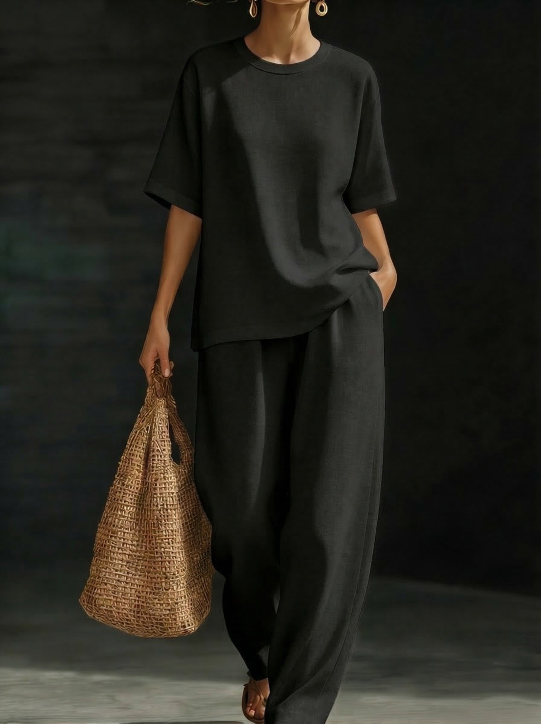 Women's 100% Cotton Two-Piece Set