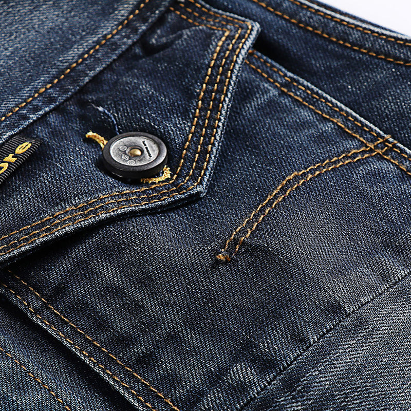 Washed And Worn Denim Straight Loose Fitting Suit Jumpsuit