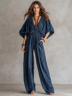 Casual Loose-fit Batwing Jumpsuit