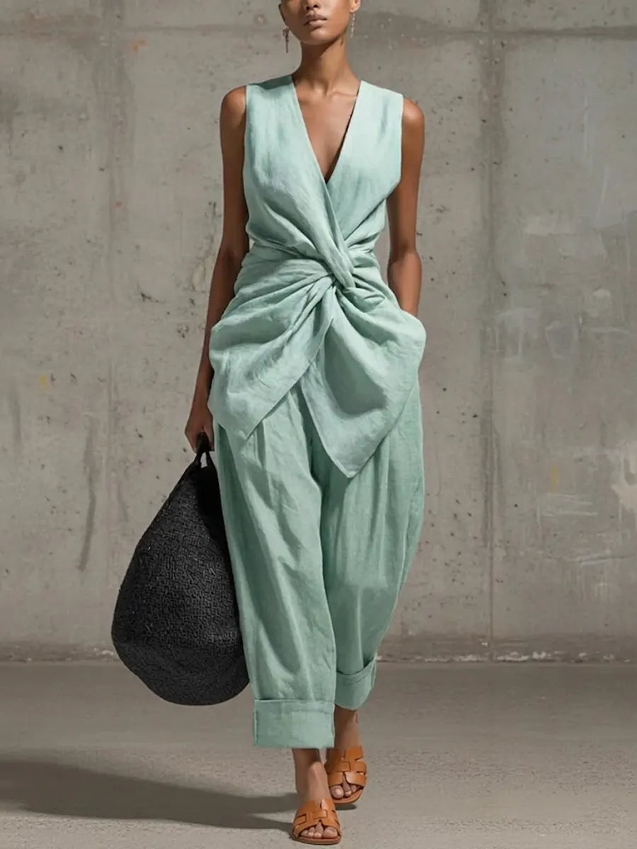 Women's Linen Twist Knot Set
