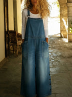 Women's Casual Denim Overalls Jumpsuit