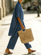 Minimalist Cozy Denim Three-piece Set - Cozy Daily Outfit