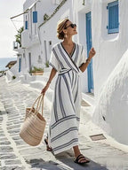 Women'S Loose Striped Print Dress