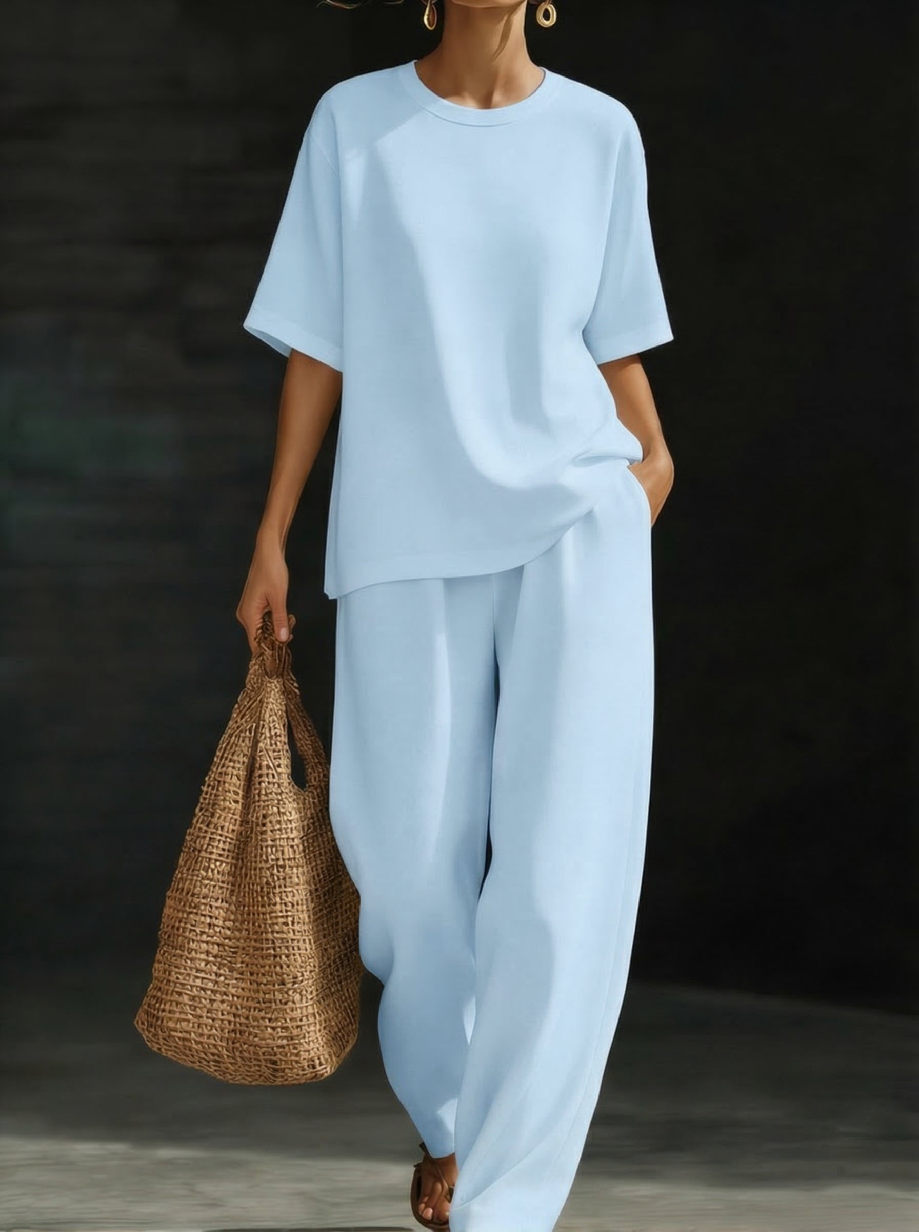 Women's 100% Cotton Two-Piece Set