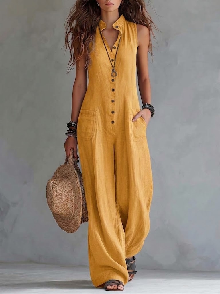 Women's Simple Sleeveless Jumpsuit