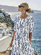Women'S Vacation Round Neck Short Sleeve Printed Dress