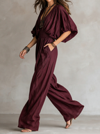 Casual Loose-fit Batwing Jumpsuit