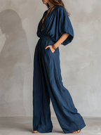 Casual Loose-fit Batwing Jumpsuit