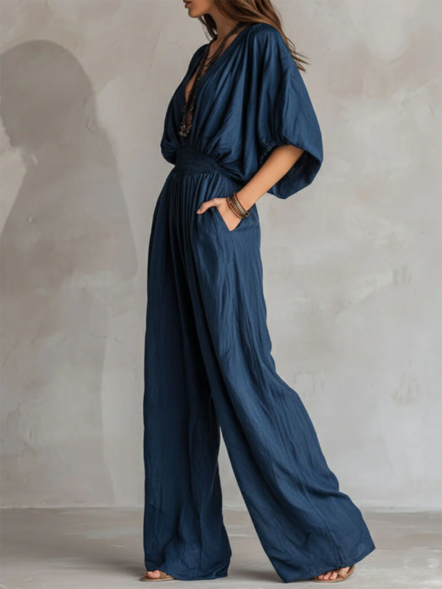 Casual Loose-fit Batwing Jumpsuit