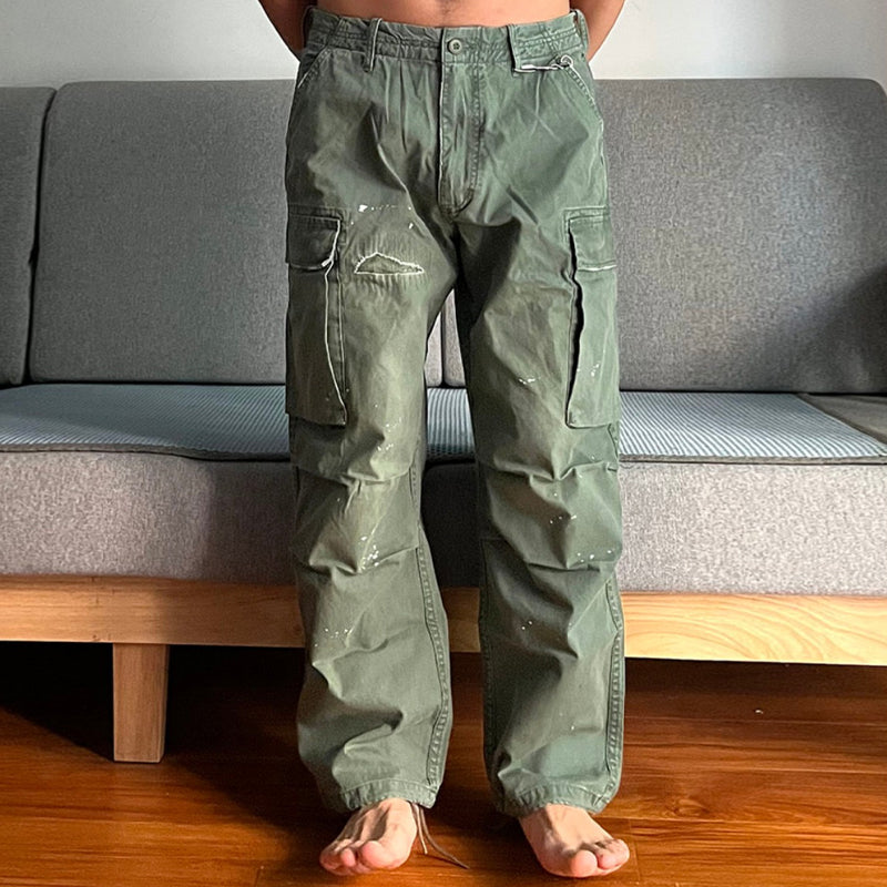 American Outdoor Heavy Batik Do Old Patch M65 Military Overalls Pants