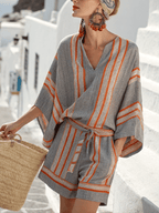 Women'S Striped Belted Jumpsuit