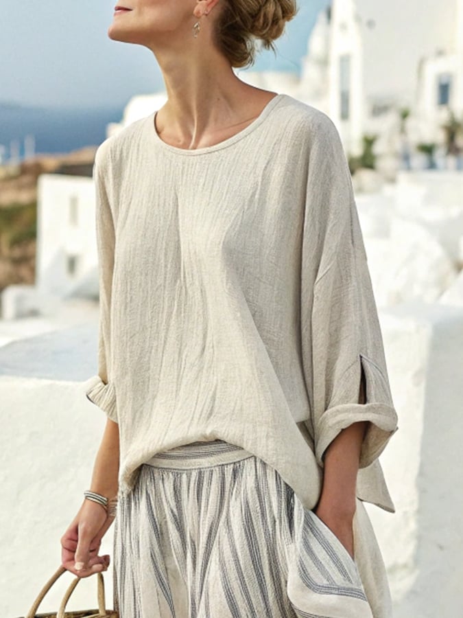 Women'S Loose Striped Holiday Skirt Set