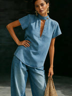 Minimalist Cozy Style Denim Set