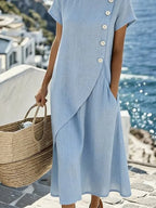 Women'S Casual Round-Neck Vacation Dress