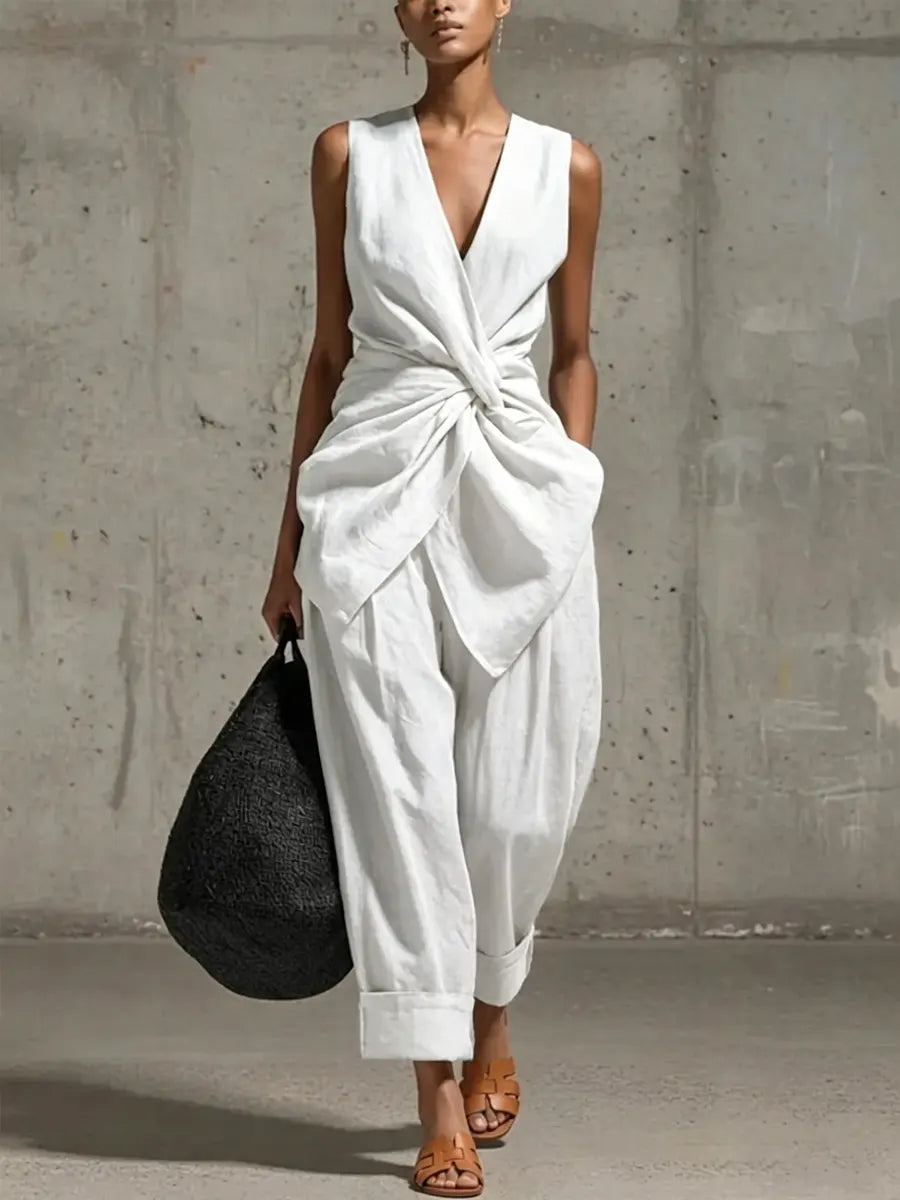 Women's Linen Twist Knot Set