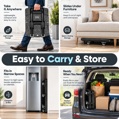 Heavy-Duty Foldable Platform Cart – Expandable Base, Telescopic Handle & Smooth-Rolling Wheels