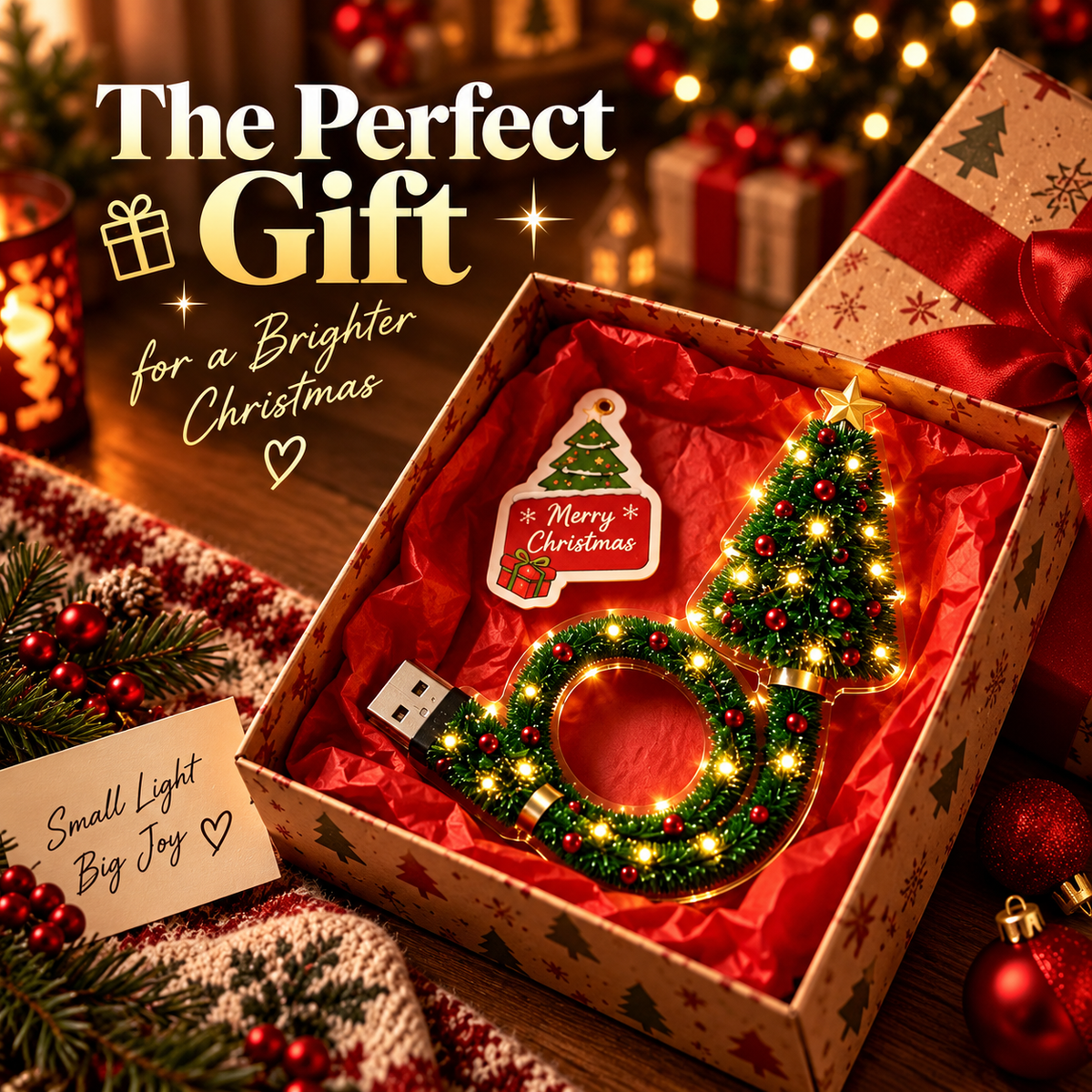 🎄 Christmas Magic Projection Light – USB Holiday Tree Lamp with 6+ Festive Designs