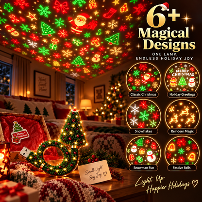 🎄 Christmas Magic Projection Light – USB Holiday Tree Lamp with 6+ Festive Designs