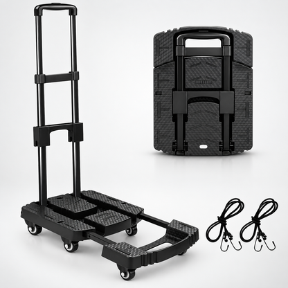Heavy-Duty Foldable Platform Cart – Expandable Base, Telescopic Handle & Smooth-Rolling Wheels