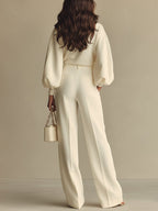 Soft-Touch Wide-Leg Trouser Set