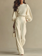 Soft-Touch Wide-Leg Trouser Set