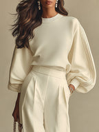 Soft-Touch Wide-Leg Trouser Set