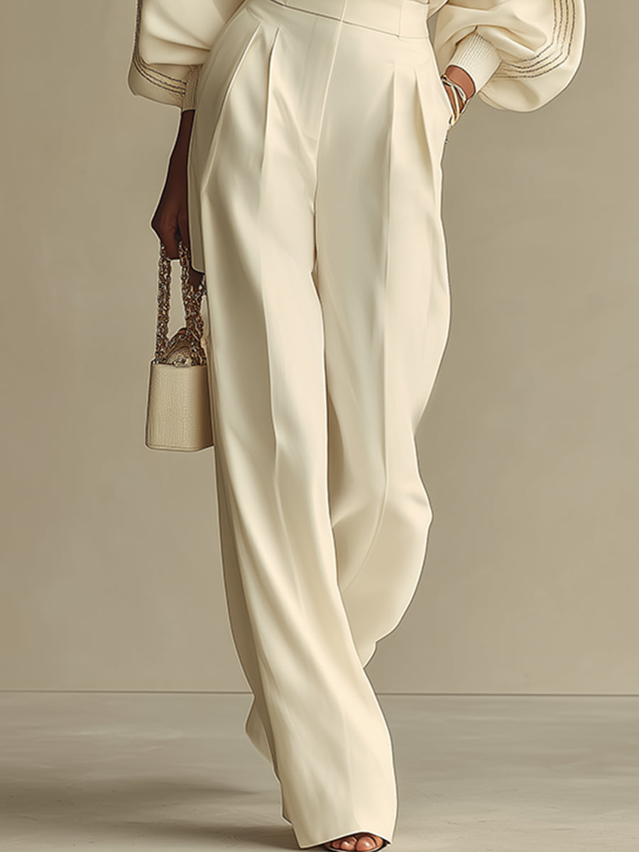 Soft-Touch Wide-Leg Trouser Set