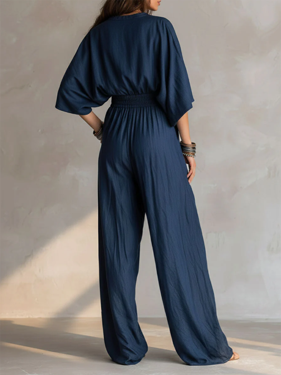 Casual Loose-fit Batwing Jumpsuit