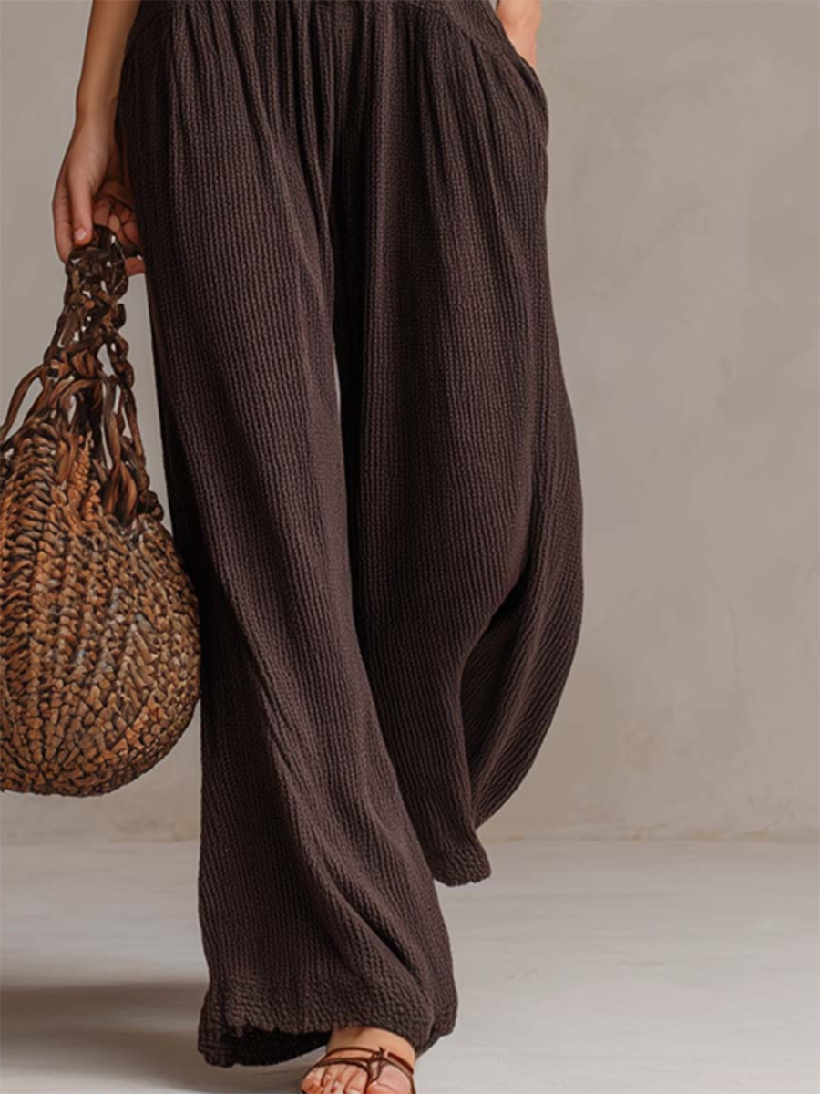 Chic & Cozy Ruffled V-neck Knitted Jumpsuit
