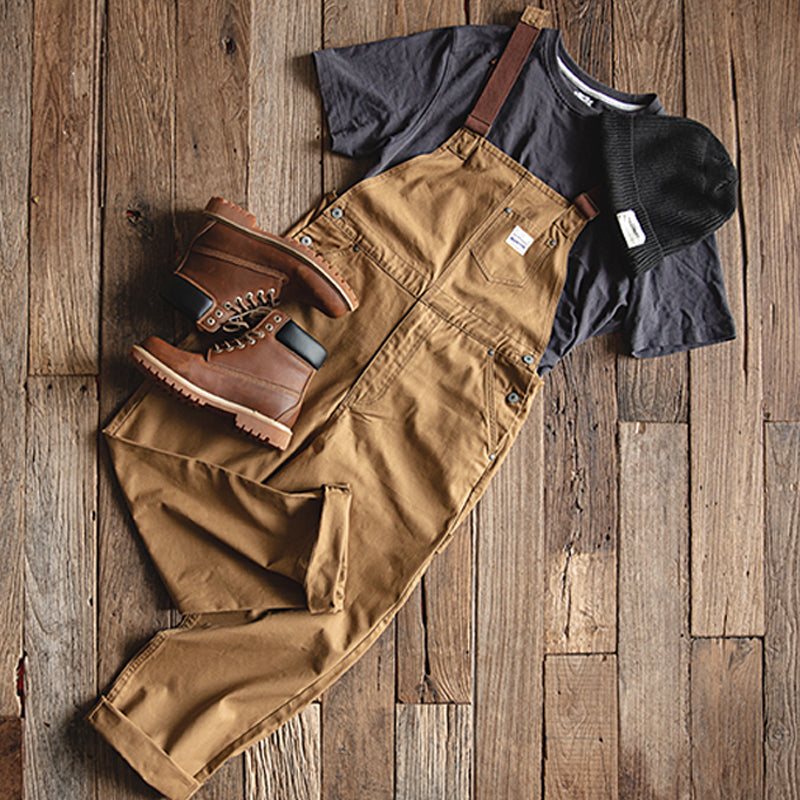 Vintage Loose Strap Long Casual Multi-pocket Overalls