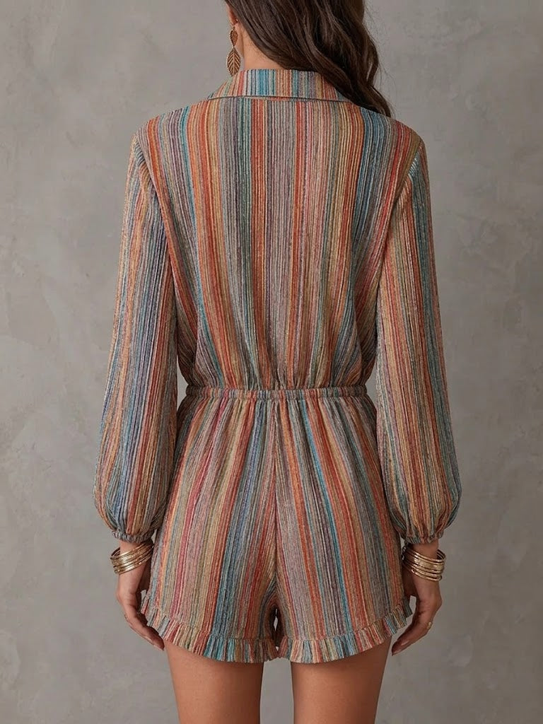 Women's Colorful Striped Bohemian Style Jumpsuit