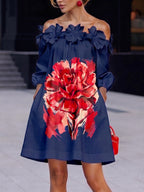 Stylish Blooming Floral A-line Mini Dress