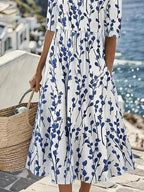 Women'S Vacation Round Neck Short Sleeve Printed Dress