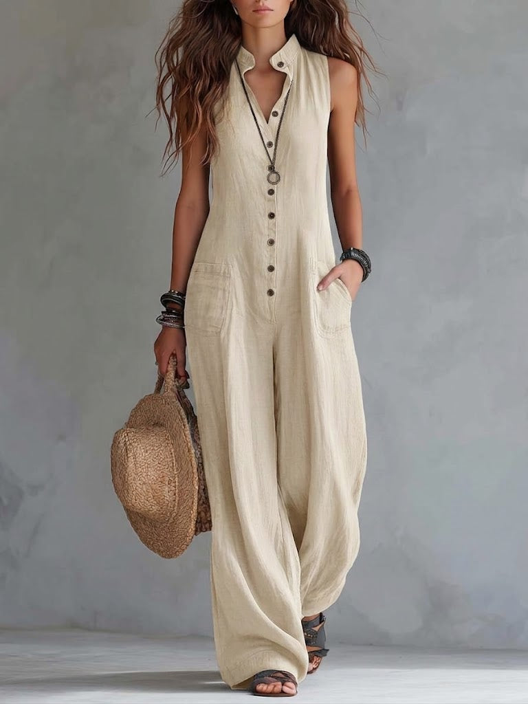 Women's Simple Sleeveless Jumpsuit
