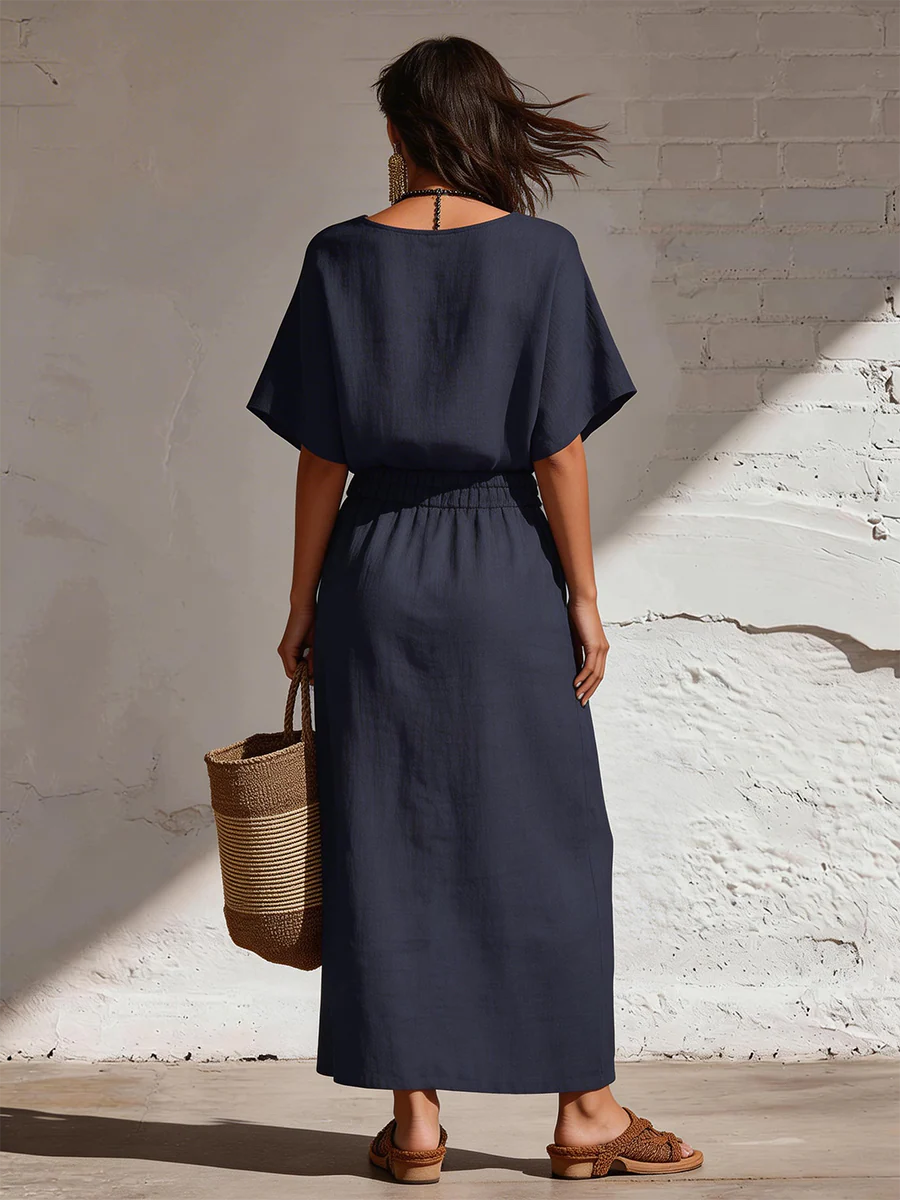 Casual Cozy Shirt And Skirt Linen Two-piece Set