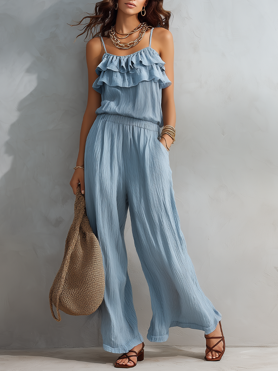 Women's Ruffled Casual Jumpsuit