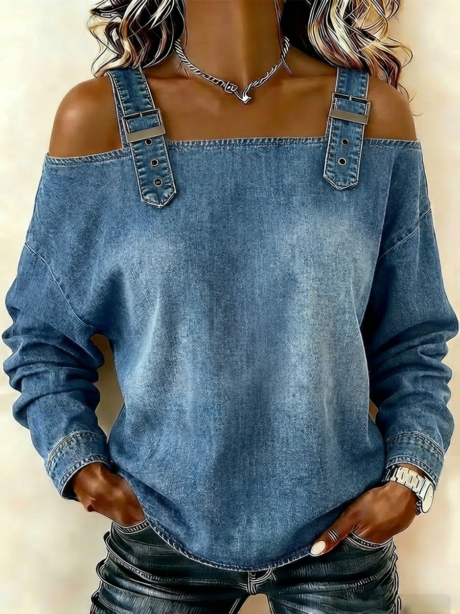 Carys - Off Shoulder Strap Detail Top