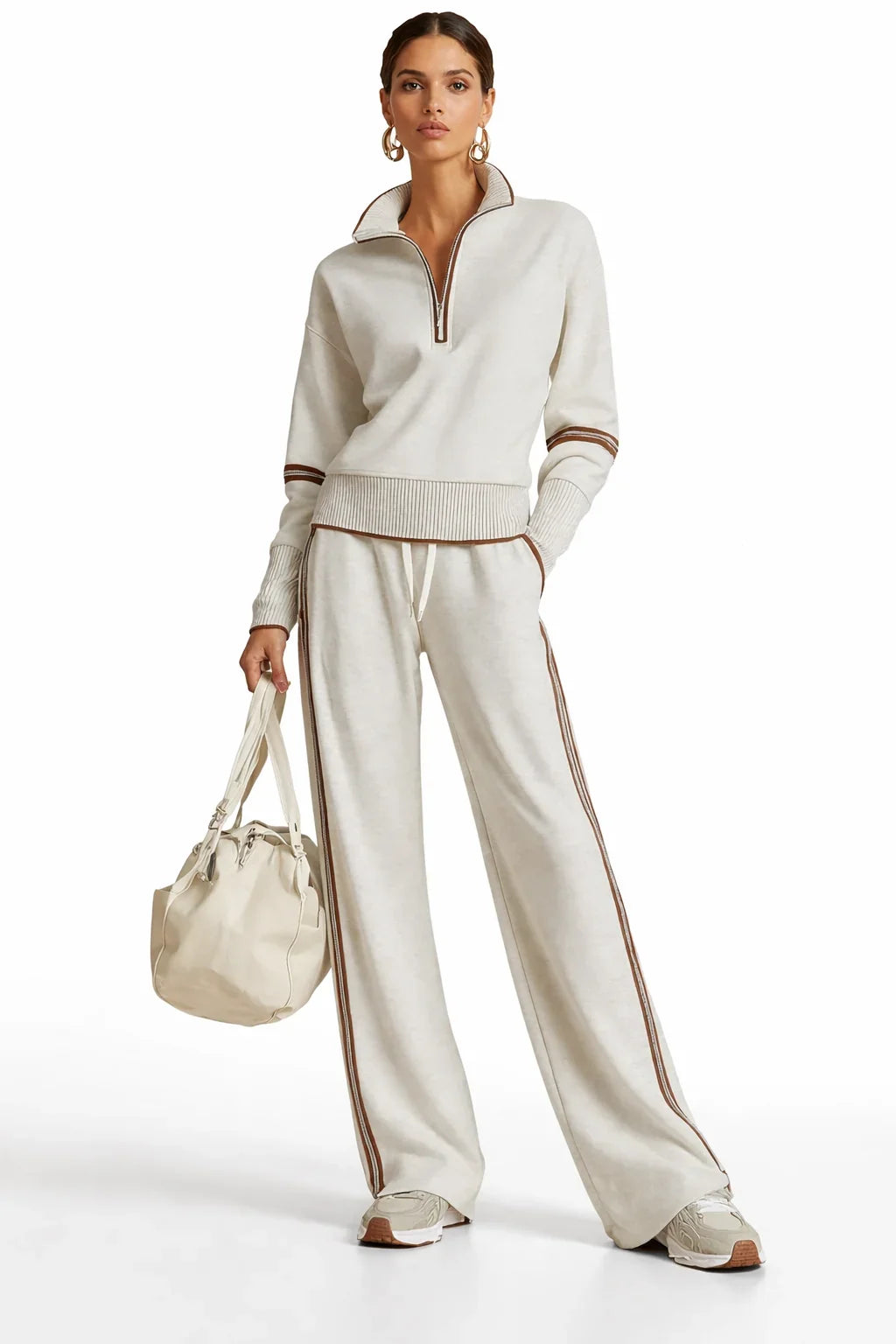 Ovia - Soft-Touch Wide-Leg Two-Piece Set