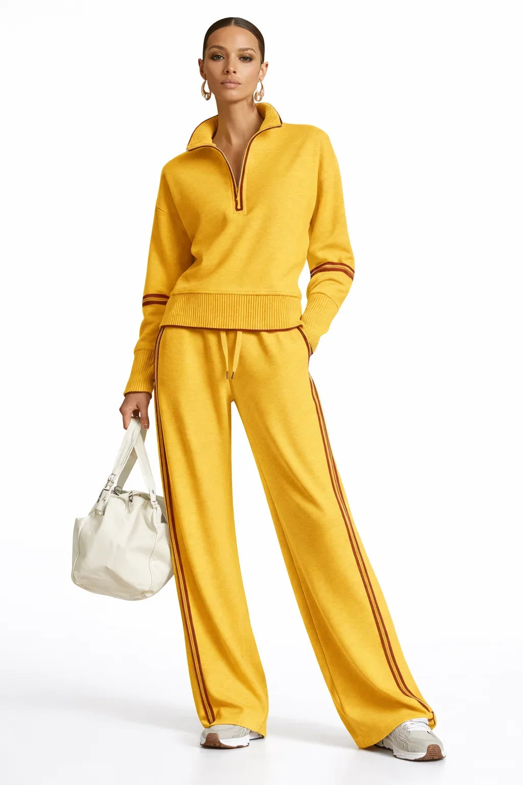 Ovia - Soft-Touch Wide-Leg Two-Piece Set